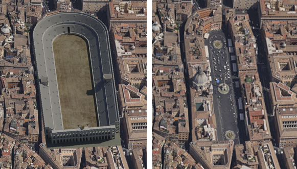Rome - Place Navone avant - après