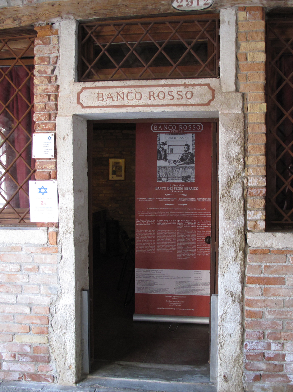 1e banque de Venise : banco rosso dans le ghetto